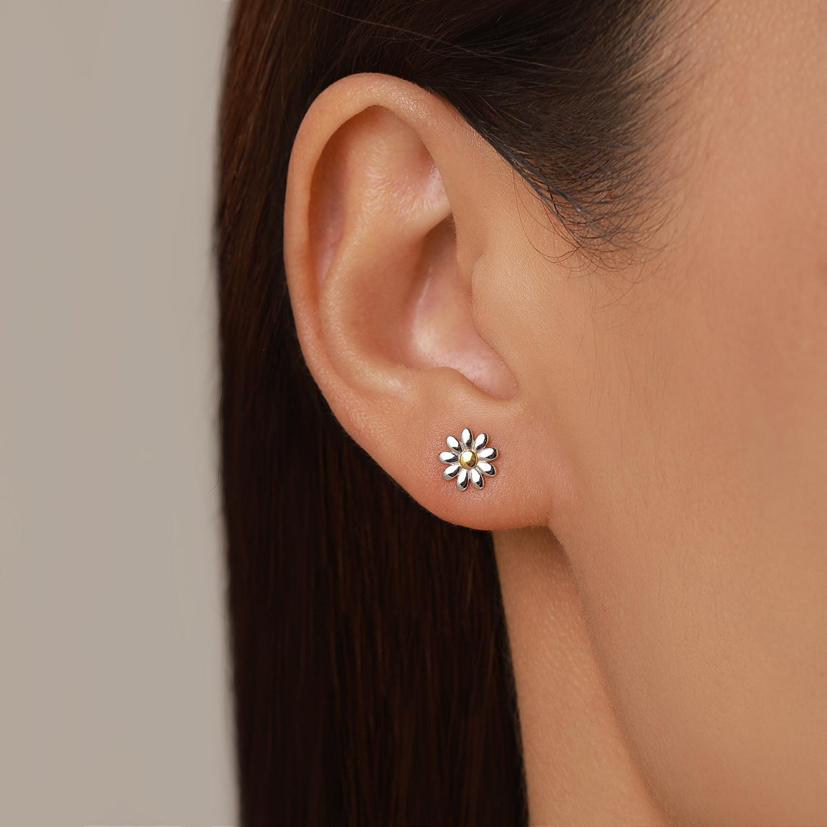 Little Daisy Flower Stud Earrings in Sterling Silver - Cute Flower Blossom Earrings - Fun, Whimsical