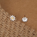 Little Daisy Flower Stud Earrings in Sterling Silver - Cute Flower Blossom Earrings - Fun, Whimsical