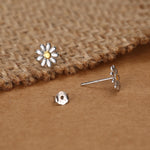 Little Daisy Flower Stud Earrings in Sterling Silver - Cute Flower Blossom Earrings - Fun, Whimsical