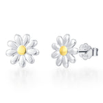 Little Daisy Flower Stud Earrings in Sterling Silver - Cute Flower Blossom Earrings - Fun, Whimsical