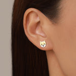 Japanese Shiba Inu Dog Stud Earrings in Sterling Silver - Dog Lover Earrings - Cute Animal Earrings - Cute, Fun, Whimsical
