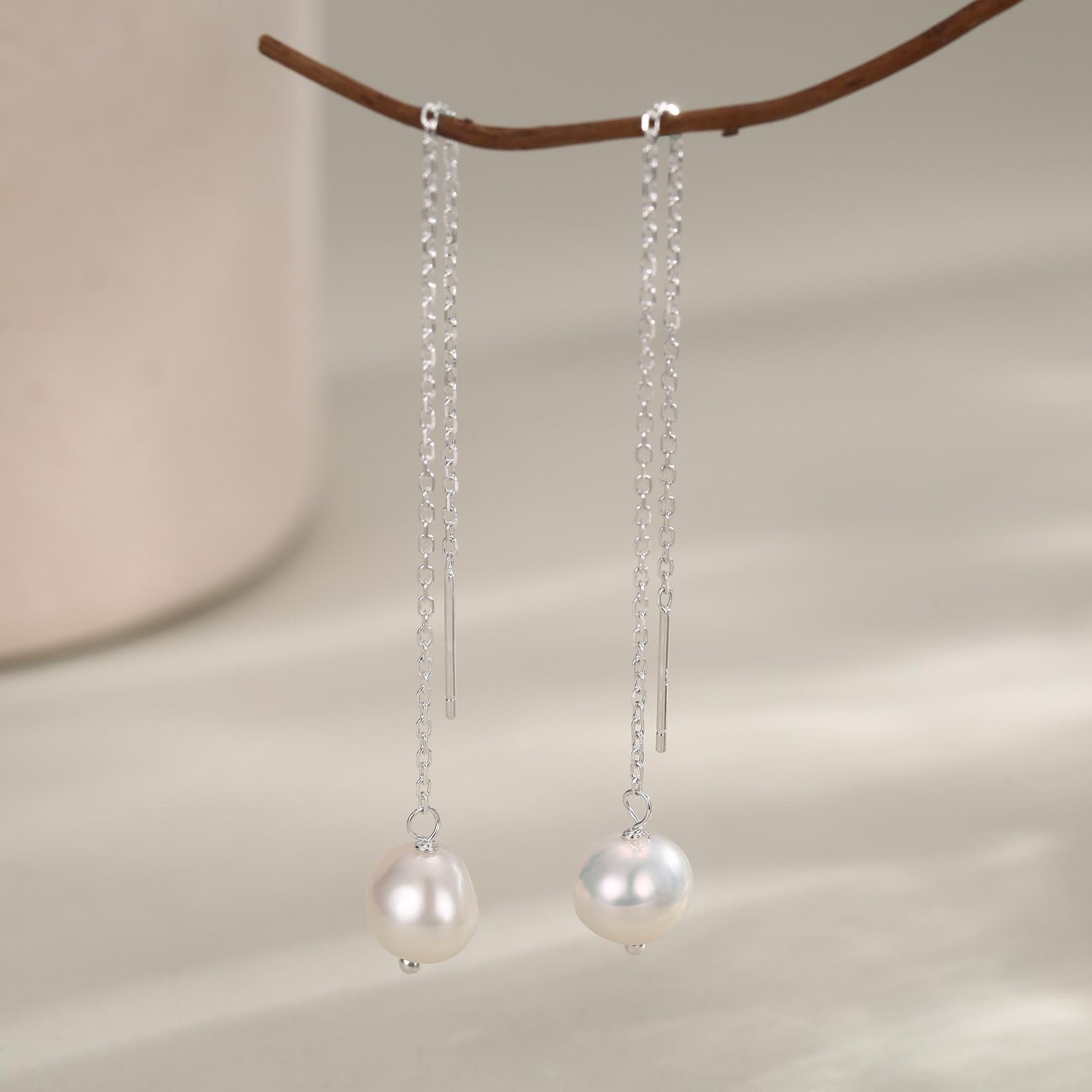 Baroque Freshwater Pearl Threader Earrings