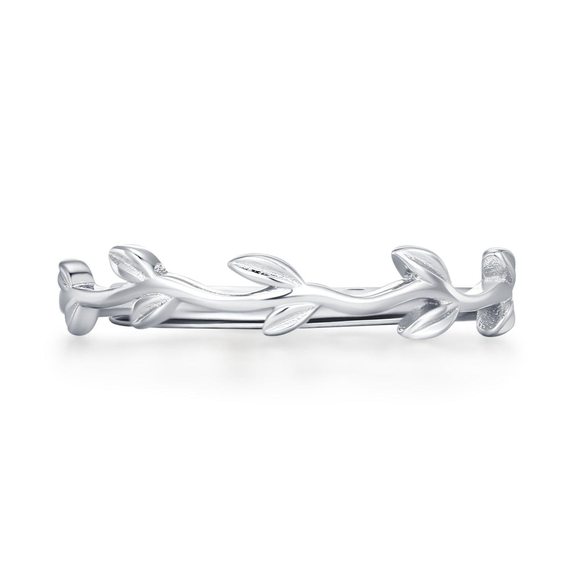 Minimalist Olive Branch Stacking Ring