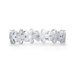 Sterling Silver Pretty Forget-me-not Flower Floral Motif Ring, Nature Inspired Jewellery, Adjustable Size