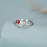 Delicate Robin Bird Motif Ring