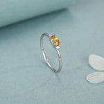 Citrine CZ Oval Cut Gemstone Ring