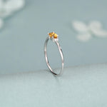 Citrine CZ Oval Cut Gemstone Ring