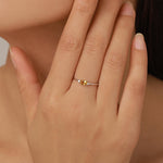 Citrine CZ Oval Cut Gemstone Ring