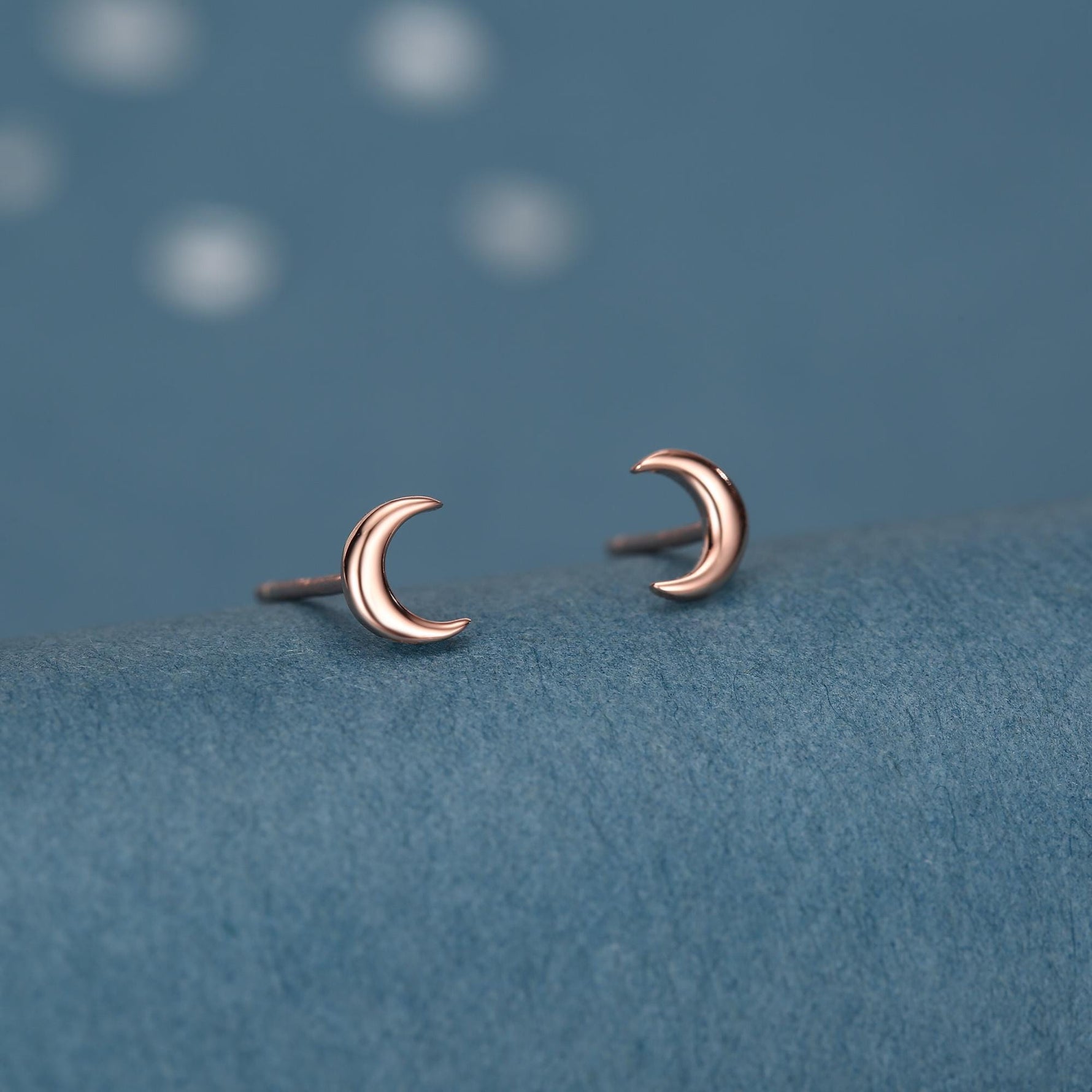 Extra Tiny Crescent Moon Stud Earrings in Sterling Silver - Silver or Gold or Rose Gold - New Moon Earrings - Petite Stud Earrings