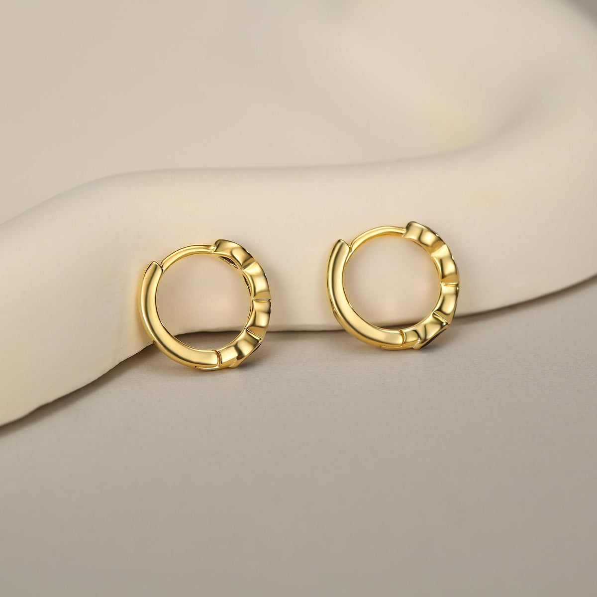 Black Marquise CZ Huggie Hoop in Sterling Silver, Silver or Gold, Minimalist Simple Black Hoop Earrings, Black Diamond Hoops