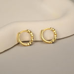 Black Marquise CZ Huggie Hoop in Sterling Silver, Silver or Gold, Minimalist Simple Black Hoop Earrings, Black Diamond Hoops