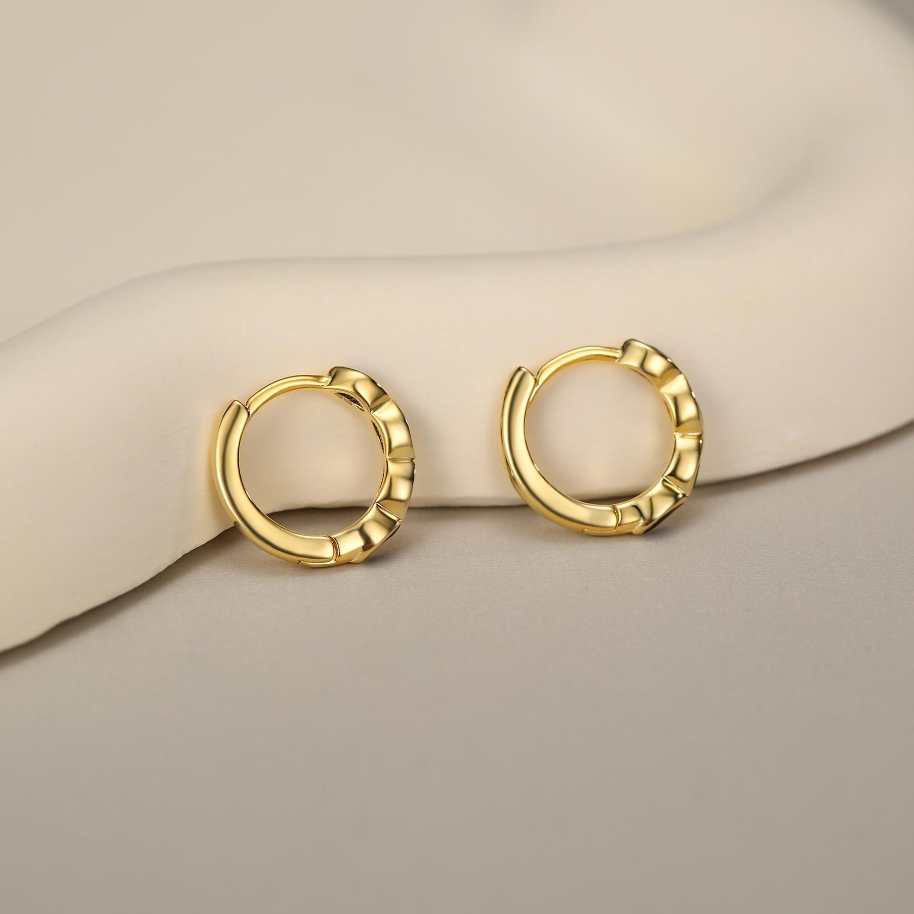 Black Marquise CZ Huggie Hoop in Sterling Silver, Silver or Gold, Minimalist Simple Black Hoop Earrings, Black Diamond Hoops