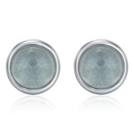 Sterling Silver Aquamarine Bezel Stud Earrings, 4mm Genuine Aquamarine Stone, Semi-precious Jewellery