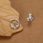 Hydrangea Flower Bouquet CZ Huggie Hoop Earrings in Sterling Silver, Silver or Gold or Rose Gold, CZ Hoops, Flower Hoops, Dainty CZ Hoops