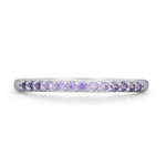 Lilac Purple Amethyst Half Eternity Ring