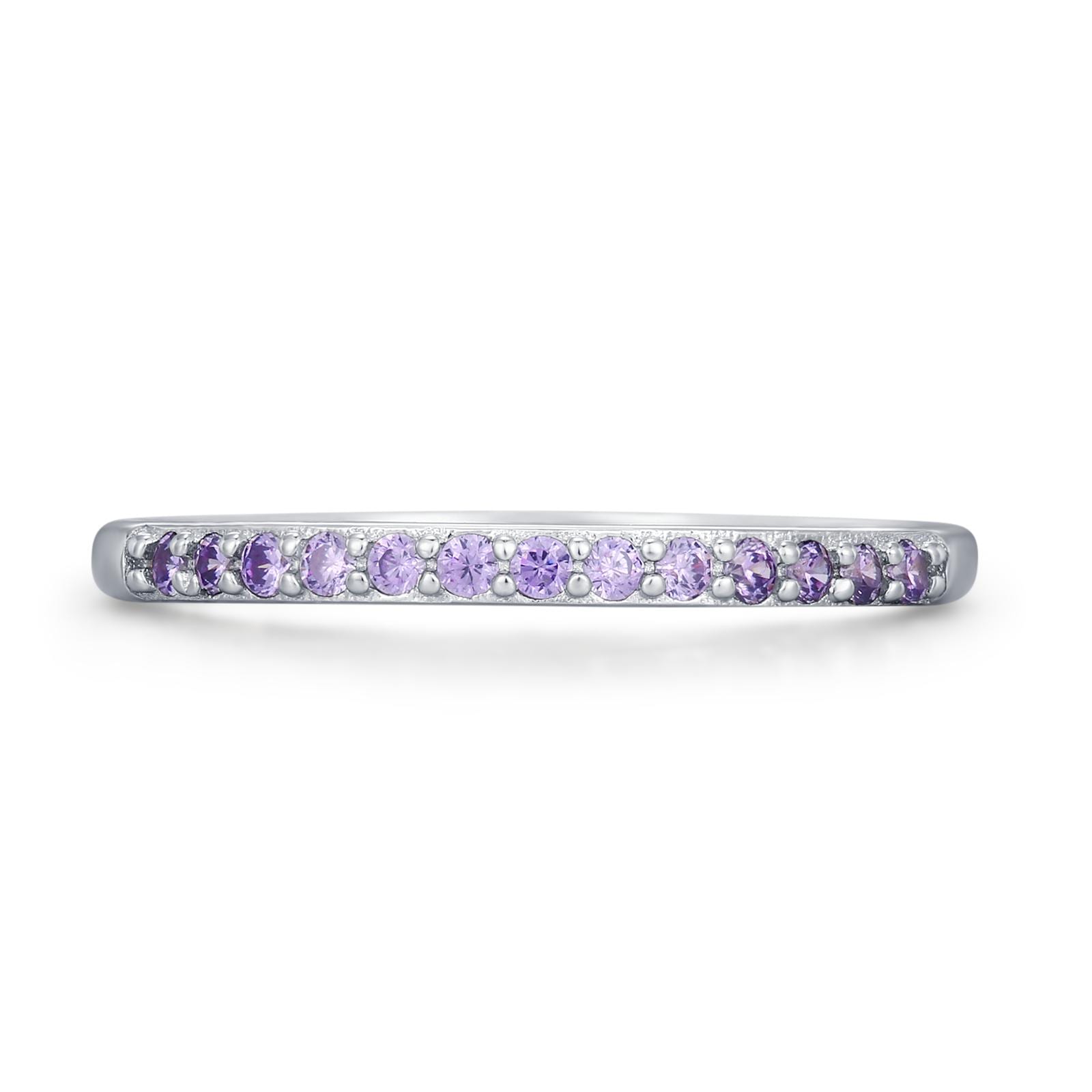 Lilac Purple Amethyst Half Eternity Ring
