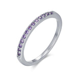 Lilac Purple Amethyst Half Eternity Ring