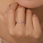 Lilac Purple Amethyst Half Eternity Ring