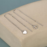 Mismatched Tiny Heart Threader Earrings in Sterling Silver, 9cm, Silver, Gold or Rose Gold, Heart Ear Threaders, Single or Double Piercing