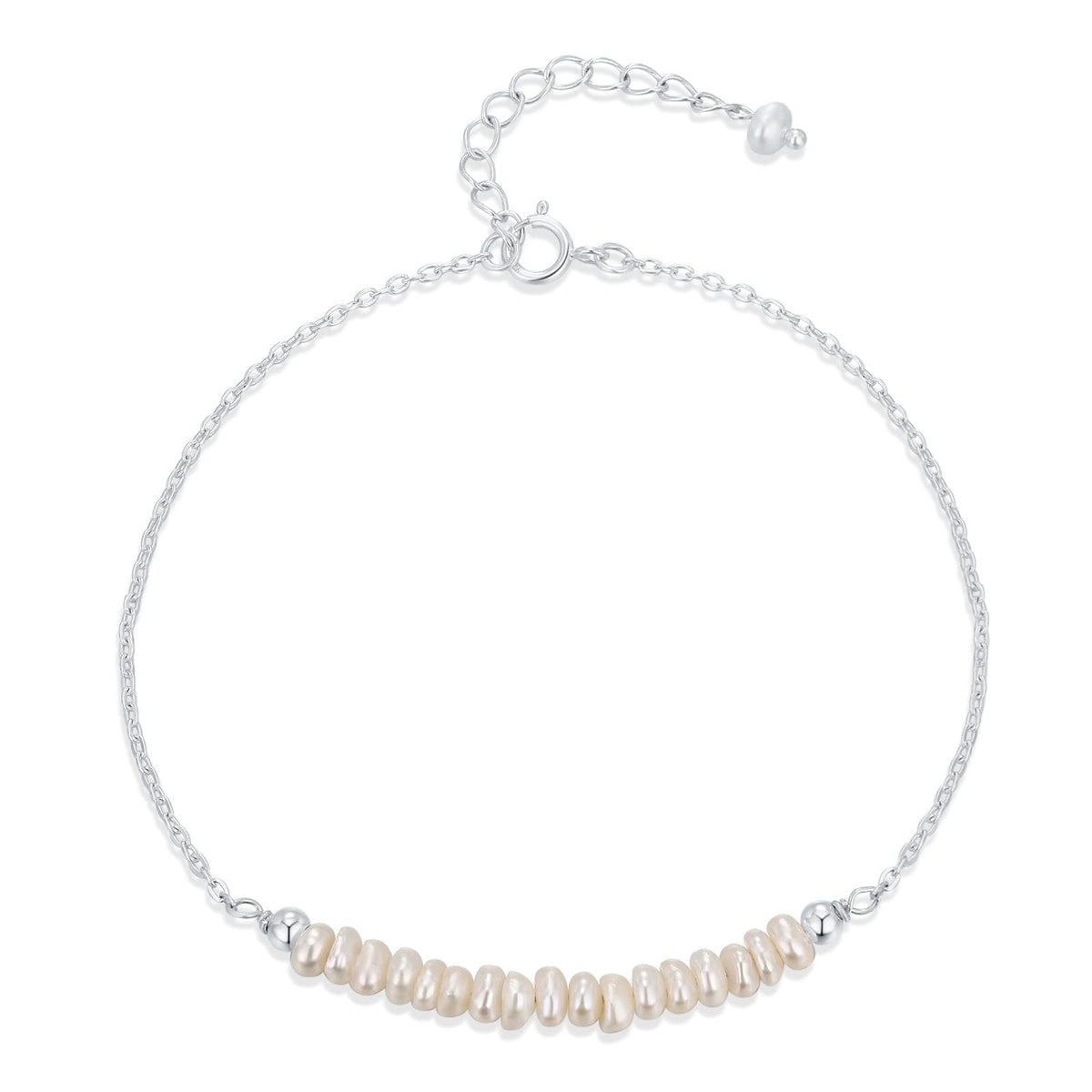 Sterling Silver Irregular Shape Freshwater Pearl Bracelet