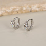 Star Constellation AB CZ Huggie Hoop in Sterling Silver, Silver or Gold or Rose Gold, 8mm Inner Diameter, CZ Cluster Hoops,