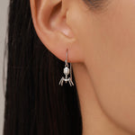 Sterling Silver Bacteriophage Drop Earrings