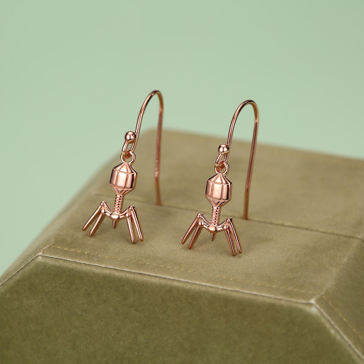 Sterling Silver Bacteriophage Drop Earrings