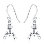 Sterling Silver Bacteriophage Drop Earrings