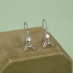 Sterling Silver Bacteriophage Drop Earrings