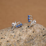 Sterling Silver Bluebell 16G Internally Threaded Flat Back Earrings