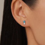 Sterling Silver Blue Pill Mismatched Stud Earrings