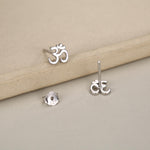 Om Stud Earrings in Sterling Silver, Silver or Gold, Buddhist Earrings, Meditation Earrings, Yoga Earrings