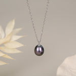 Black Freshwater Pearl Pendant Necklace