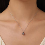 Black Freshwater Pearl Pendant Necklace