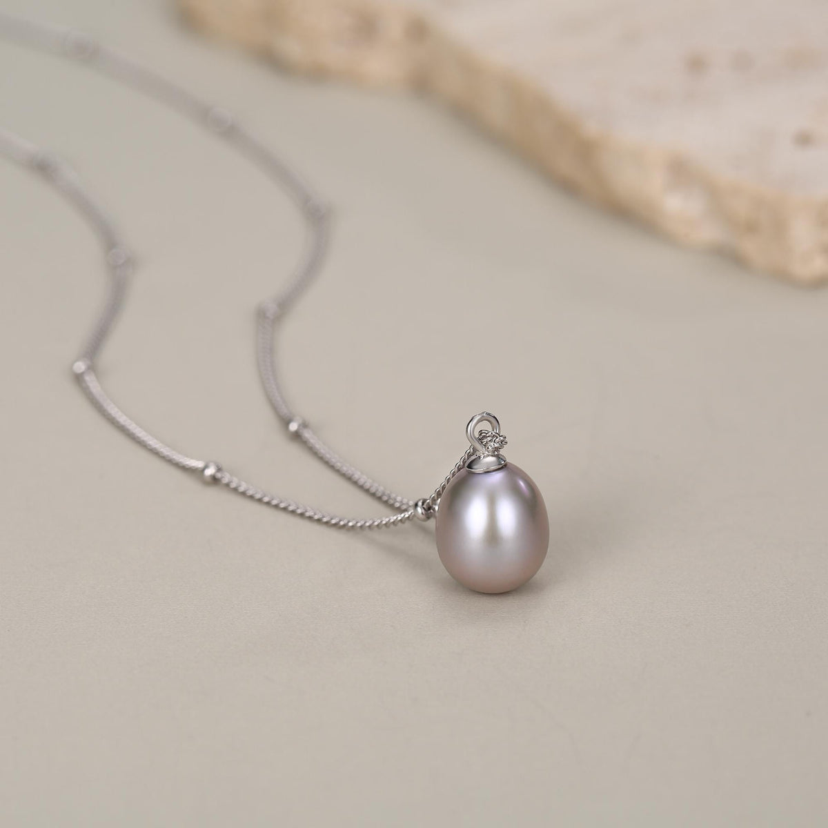 Grey Freshwater Pearl Satellite Chain Necklace