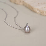 Grey Freshwater Pearl Satellite Chain Necklace