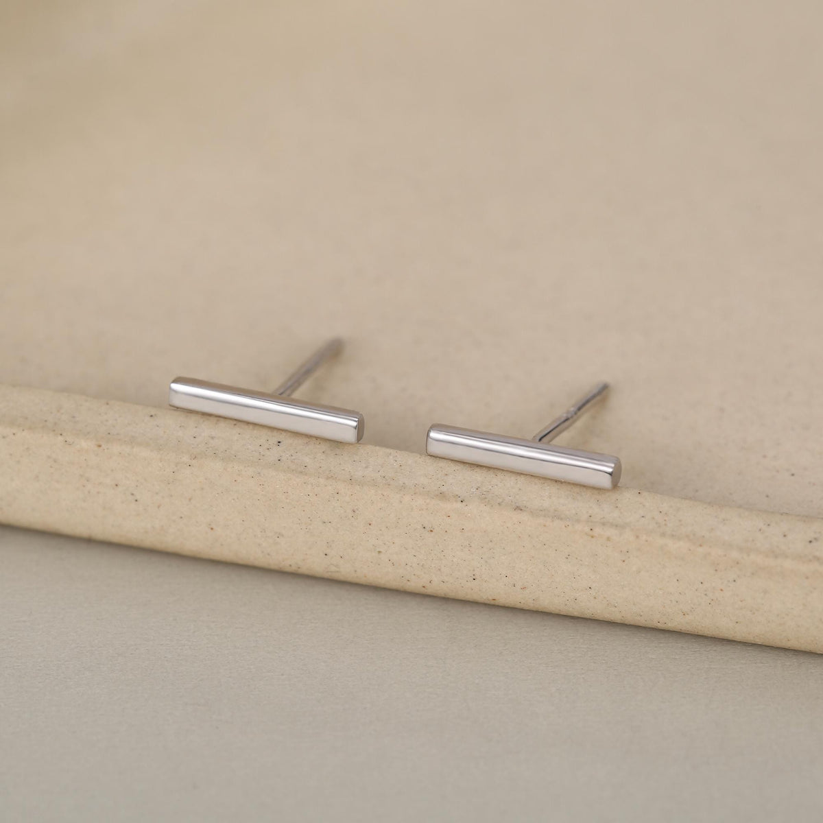 Tiny Bar Stud Earrings in Sterling Silver, Silver, Gold or Rose Gold, Skinny Bar Earrings, Delicate Bar Earrings