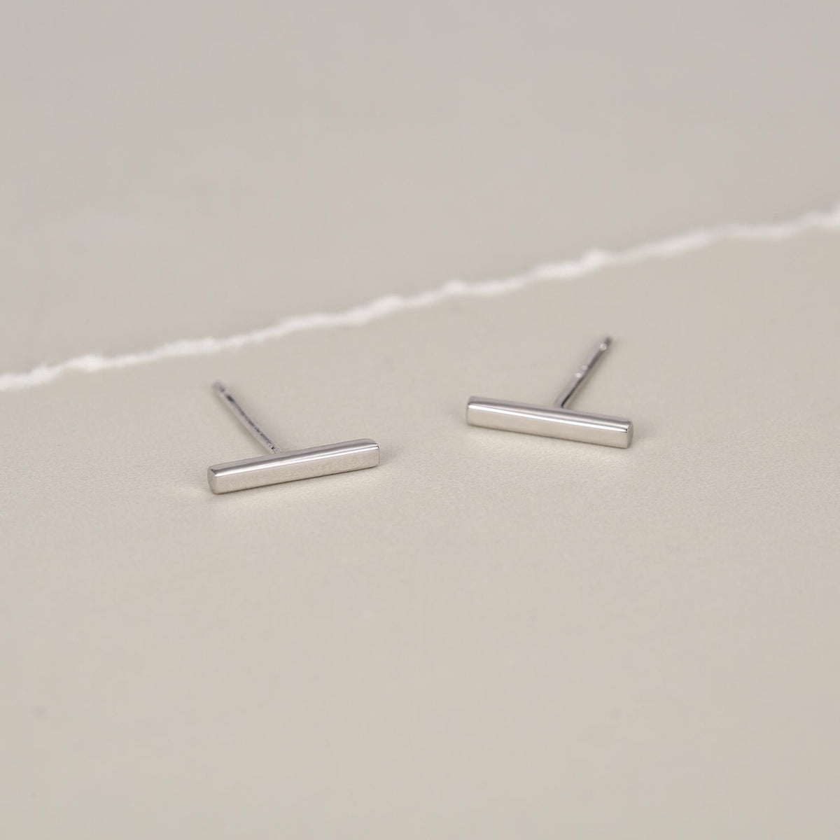 Tiny Bar Stud Earrings in Sterling Silver, Silver, Gold or Rose Gold, Skinny Bar Earrings, Delicate Bar Earrings