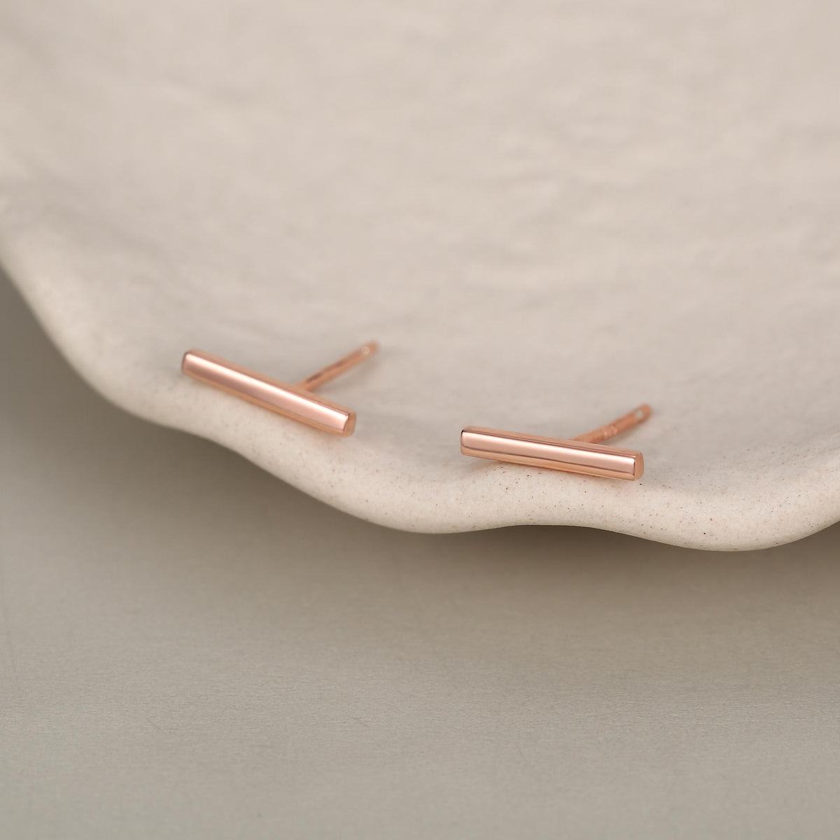 Tiny Bar Stud Earrings in Sterling Silver, Silver, Gold or Rose Gold, Skinny Bar Earrings, Delicate Bar Earrings