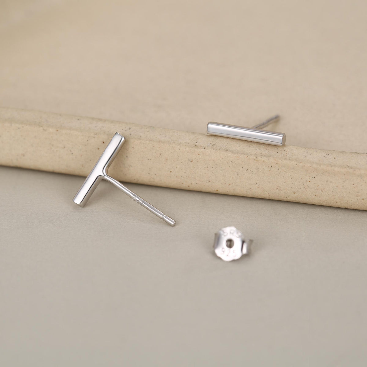 Tiny Bar Stud Earrings in Sterling Silver, Silver, Gold or Rose Gold, Skinny Bar Earrings, Delicate Bar Earrings