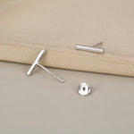 Tiny Bar Stud Earrings in Sterling Silver, Silver, Gold or Rose Gold, Skinny Bar Earrings, Delicate Bar Earrings
