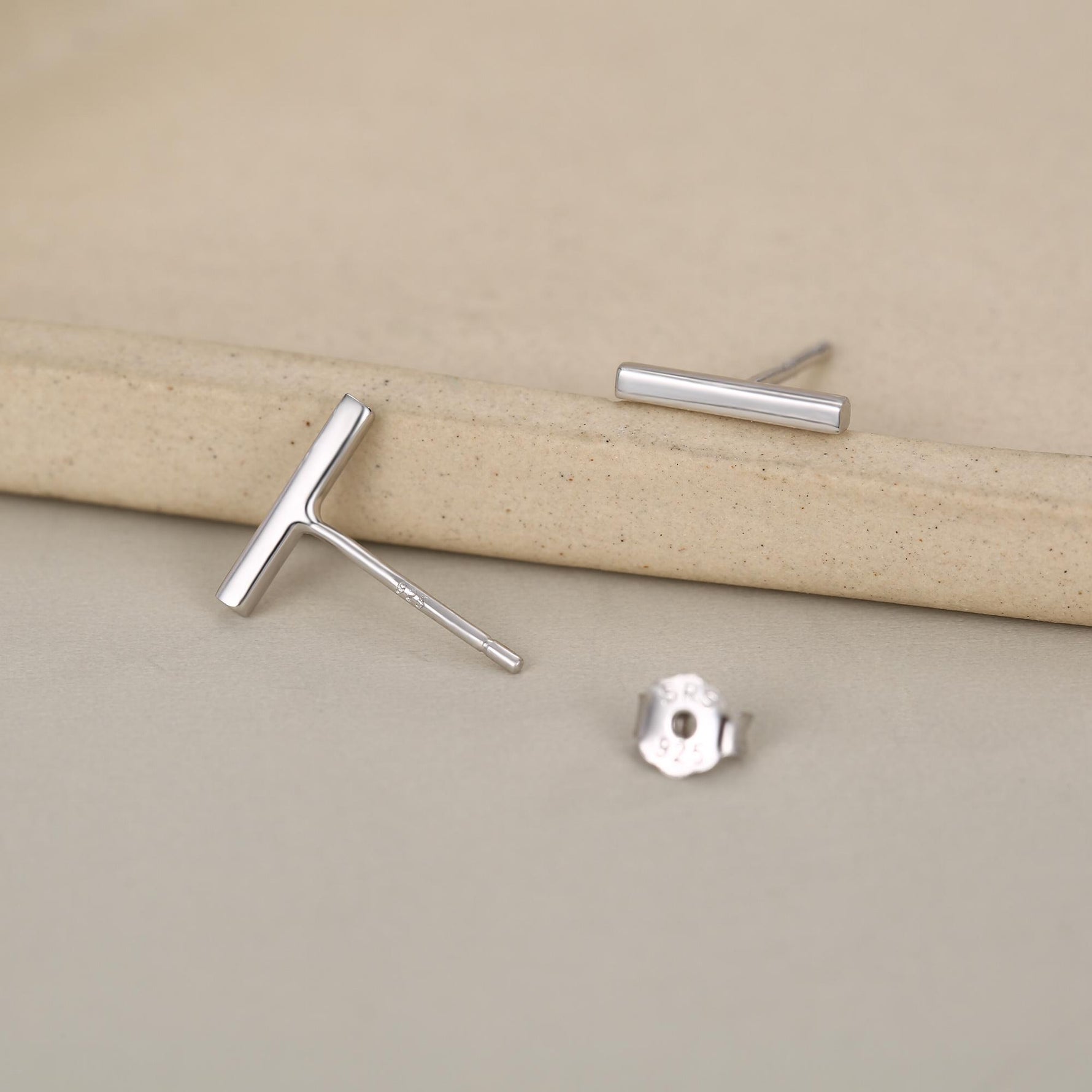 Tiny Bar Stud Earrings in Sterling Silver, Silver, Gold or Rose Gold, Skinny Bar Earrings, Delicate Bar Earrings