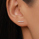 Tiny Bar Screw Back Earrings in Sterling Silver, Silver, Gold or Rose Gold, Piercing Jewellery, Helix Earrings, Cartilage Earrings