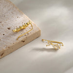 Clear CZ Cluster Crawler Earrings in Sterling Silver, Silver or Gold, CZ Marquise Ear Crawlers, CZ Cluster Earrings