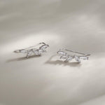 Clear CZ Cluster Crawler Earrings in Sterling Silver, Silver or Gold, CZ Marquise Ear Crawlers, CZ Cluster Earrings