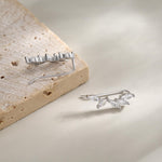 Clear CZ Cluster Crawler Earrings in Sterling Silver, Silver or Gold, CZ Marquise Ear Crawlers, CZ Cluster Earrings