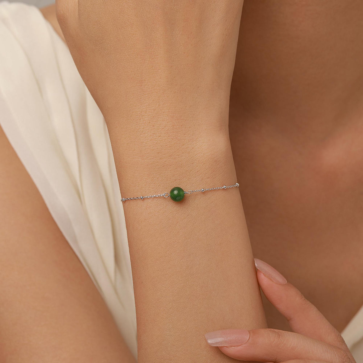 Single Jade Gemstone Bracelet