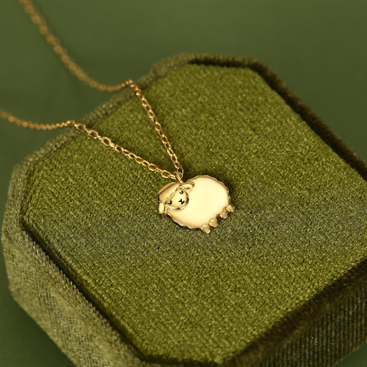 Fluffy Sheep Charm Necklace