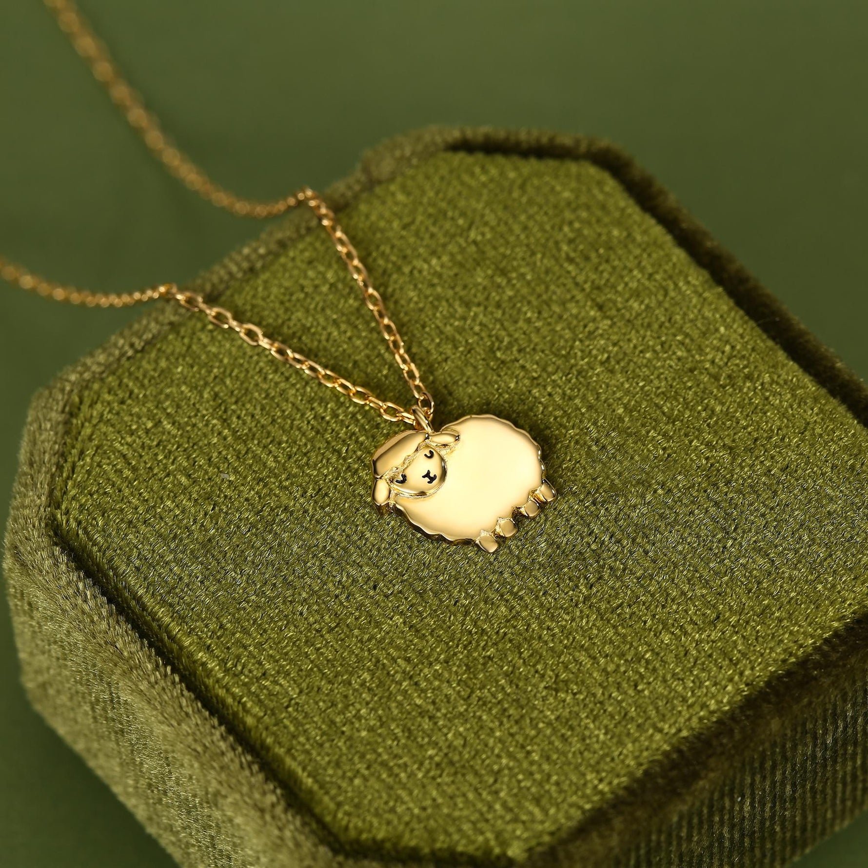 Fluffy Sheep Charm Necklace
