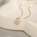 CZ Flower Cluster Pendant Necklace